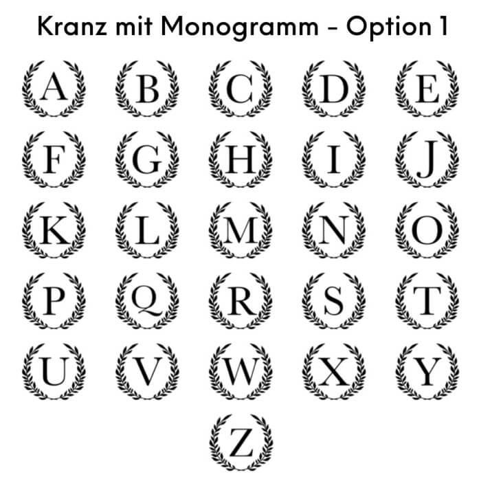 Hosenträger Kranz Monogramm Option 1