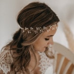 Braut Haarschmuck mit Kristallperlen Gold