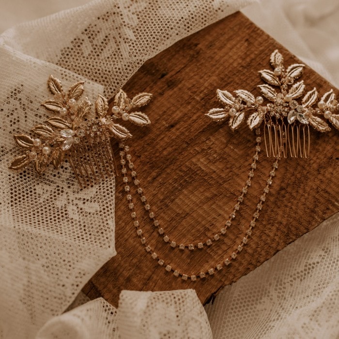 Boho Kopfschmuck Gold mit Blätter Kette Boho Kopfschmuck Gold mit Blätter Kette